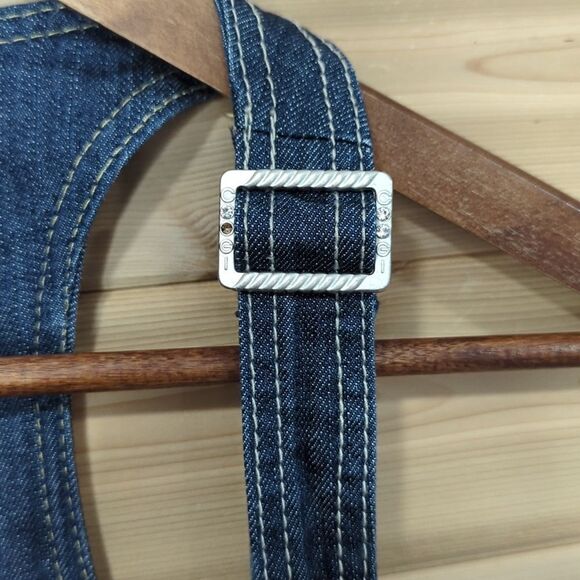 Coogi Overall Mini Skirt Womens 9/10 Blue Embroidered Denim 90s y2k - Picture 9 of 16